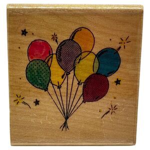 1992 Stamp Affair Balloons Wood Mounted Rubber Stamp L416